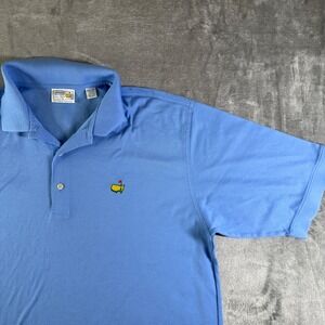VTG Augusta National Golf Masters Polo Shirt XL Blue 60's 2ply Pima Cotton Men